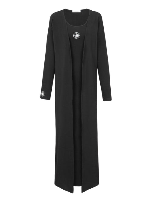 Black Ribbed Long Twin Set