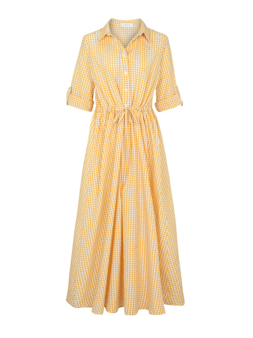 Elara Dress-Yellow Plaid