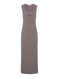 Brown Ribbed Long Twin Set