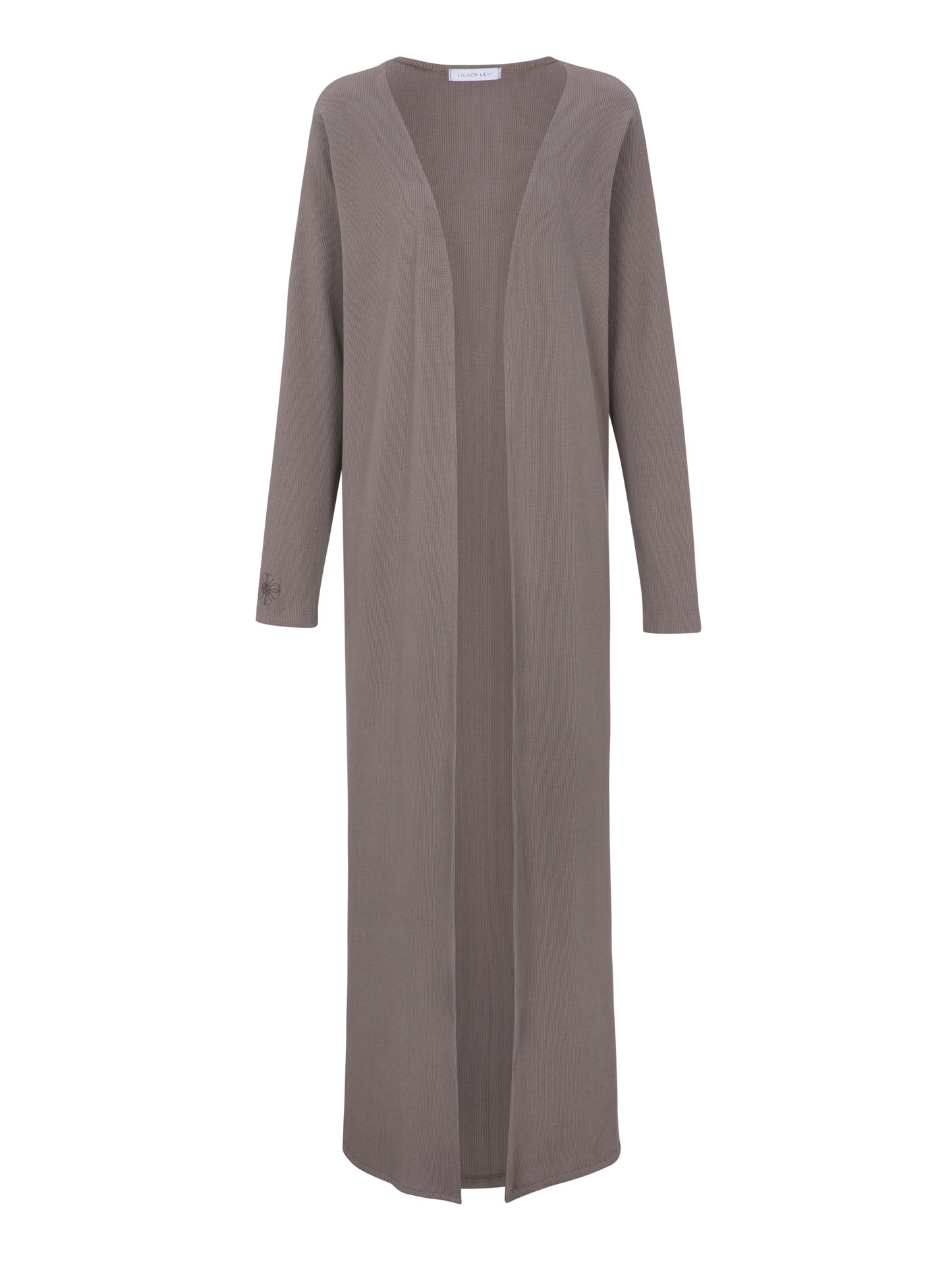 Brown Ribbed Long Twin Set