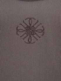 Brown Ribbed Short Twin Set