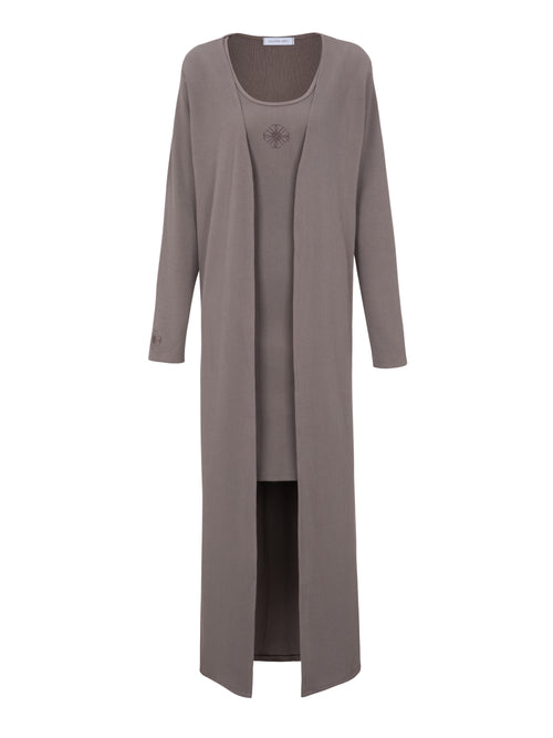 Brown Ribbed Short Twin Set